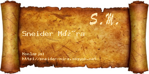 Sneider Míra névjegykártya